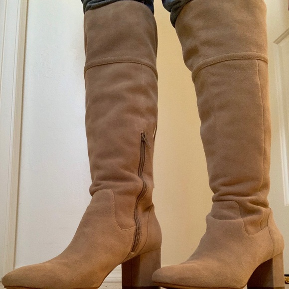 Enzo Angiolini grey suede knee high boots - Picture 2 of 7